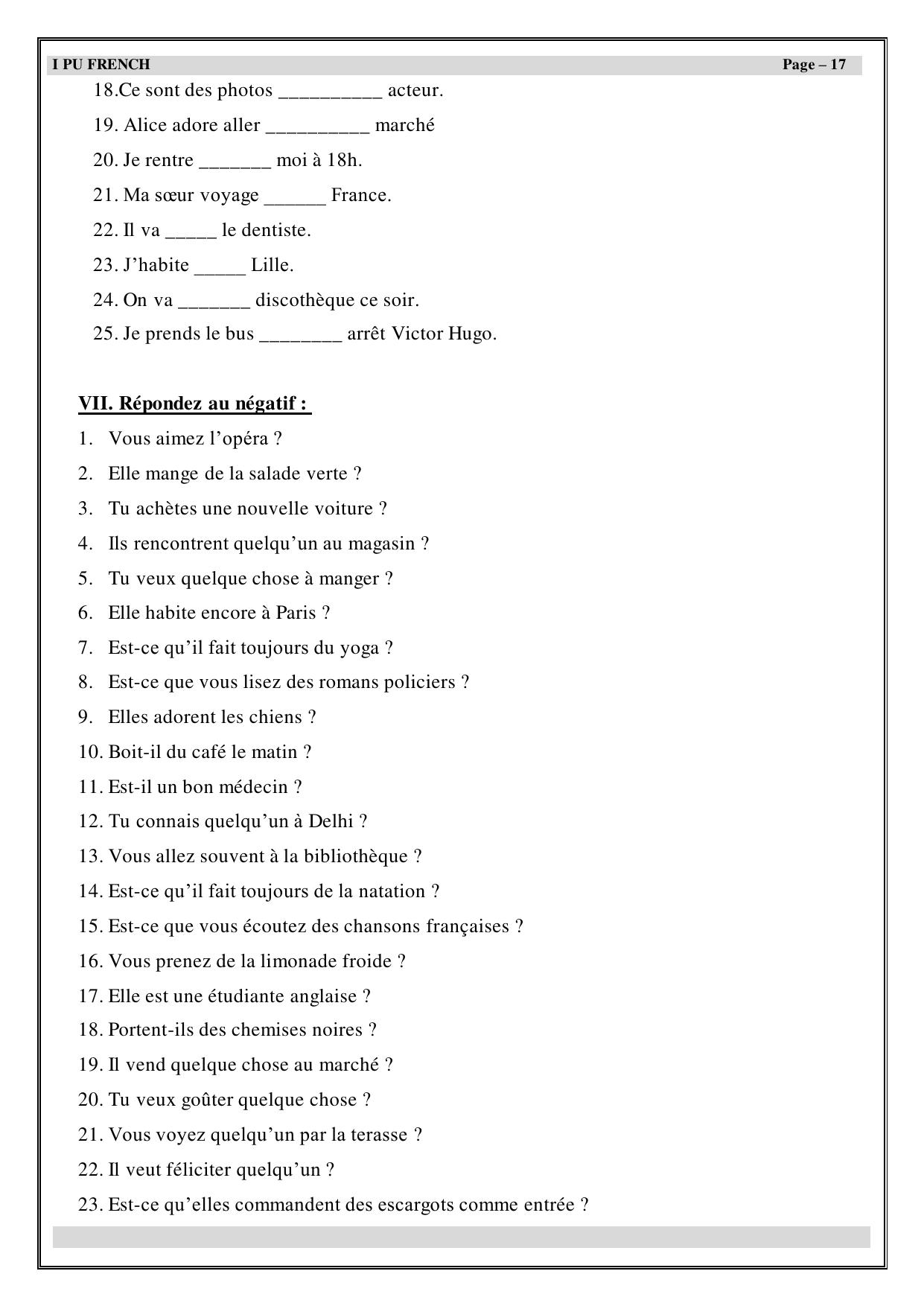 Karnataka 1st PUC Question Bank 2025 - French - Page 18
