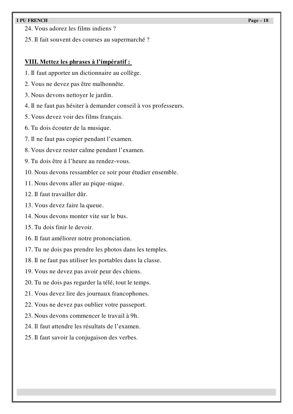 Karnataka 1st PUC Question Bank 2025 - French - Page 19
