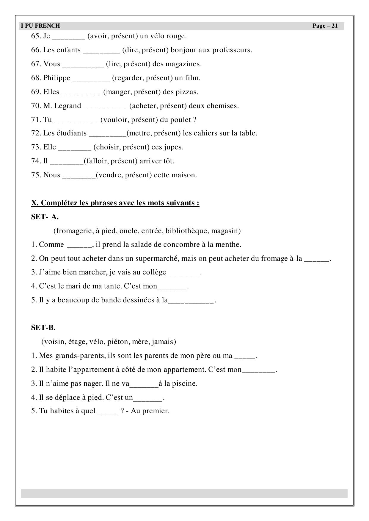 Karnataka 1st PUC Question Bank 2025 - French - Page 22