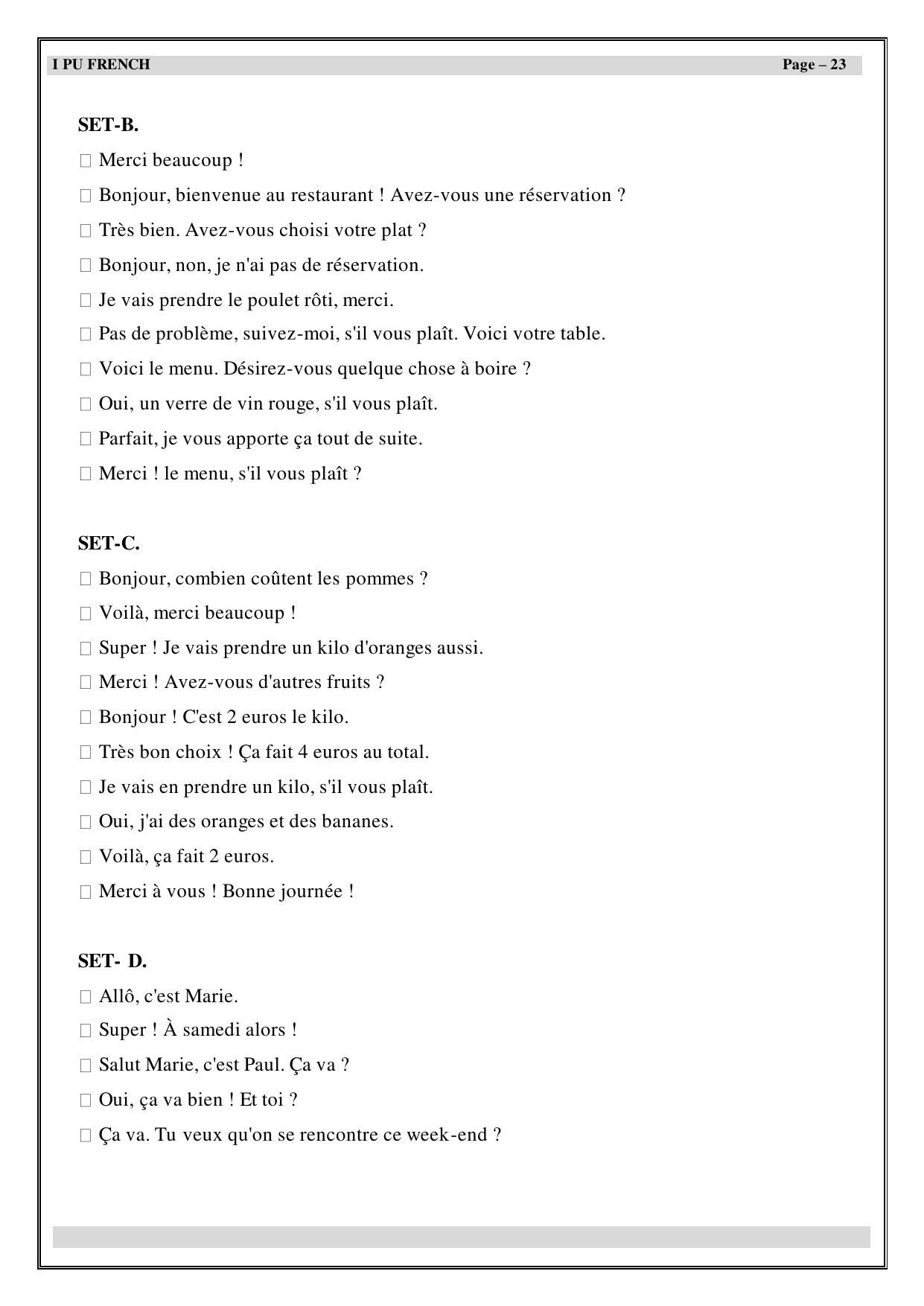 Karnataka 1st PUC Question Bank 2025 - French - Page 24