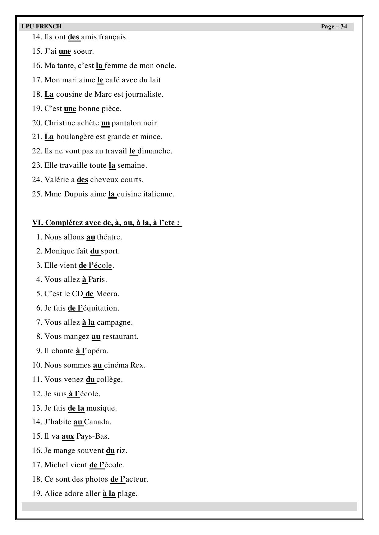 Karnataka 1st PUC Question Bank 2025 - French - Page 35