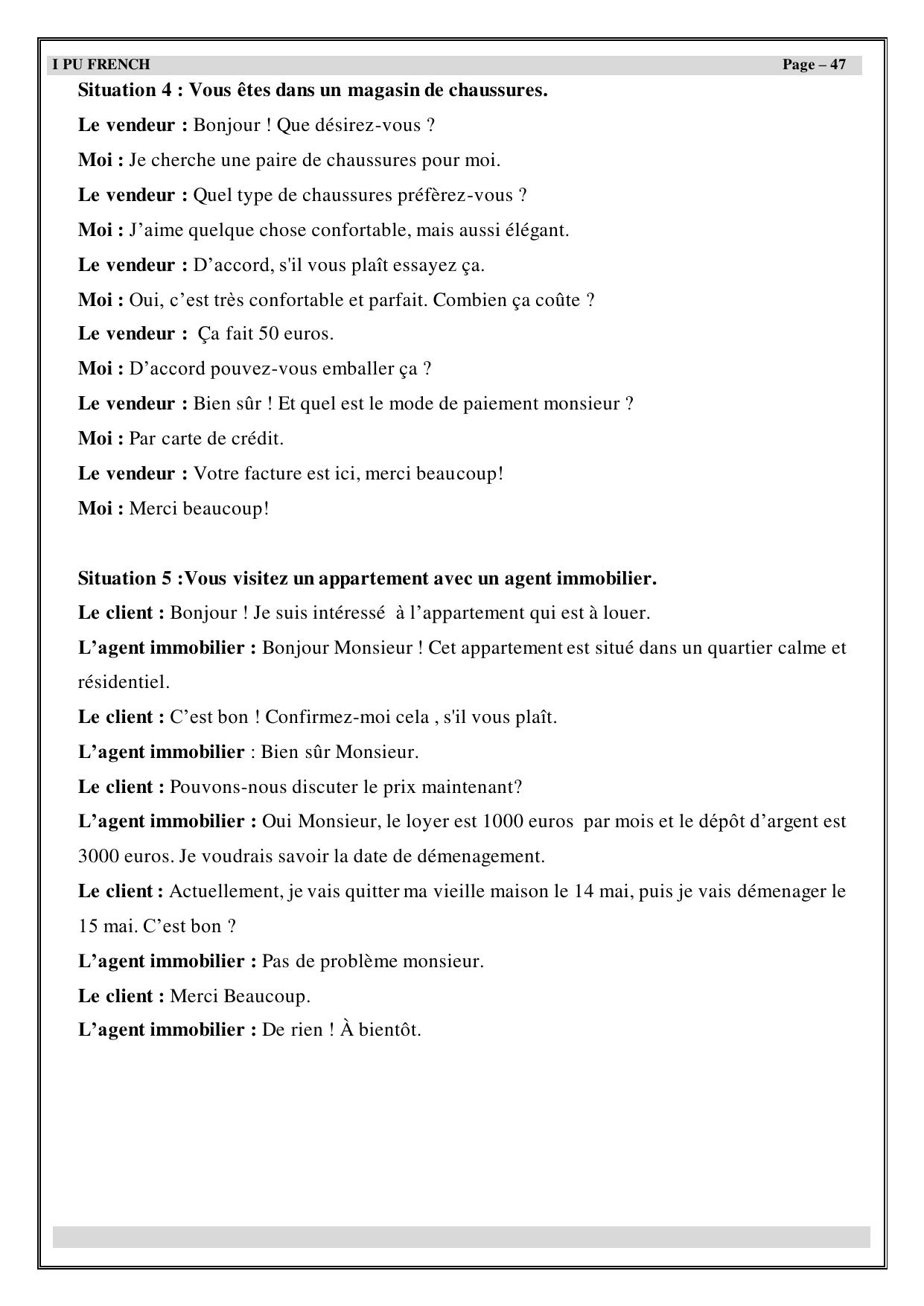 Karnataka 1st PUC Question Bank 2025 - French - Page 48
