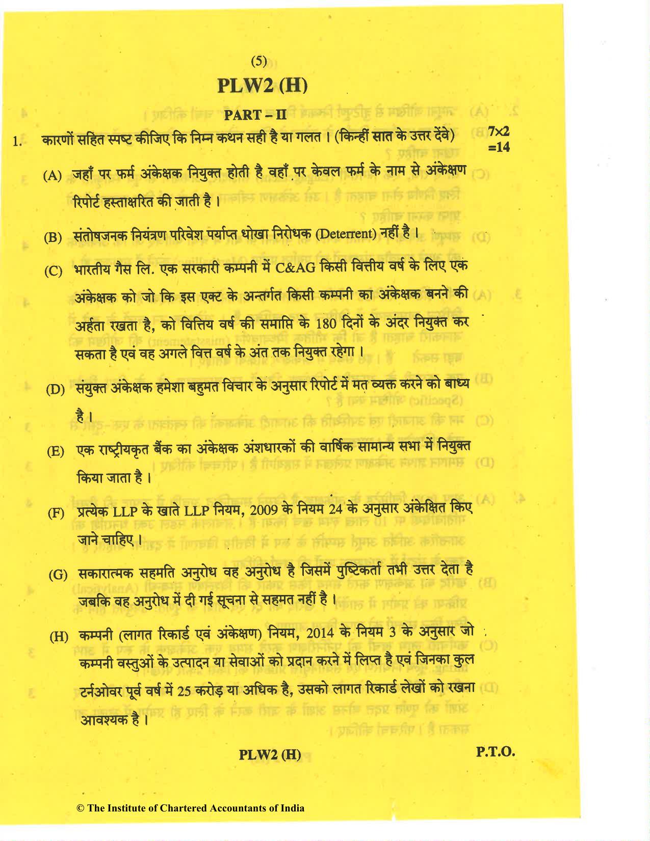 CA Inter May 2019 Question Paper - Paper 6 – Auditing and Assurance - Page 5