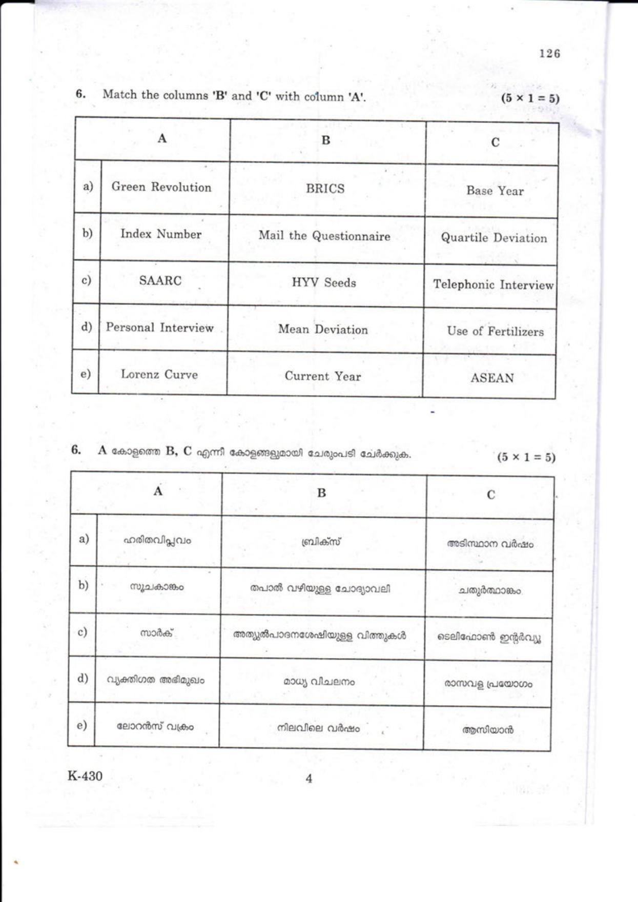 Kerala Plus One 2018 Economics Question Papers - Page 4