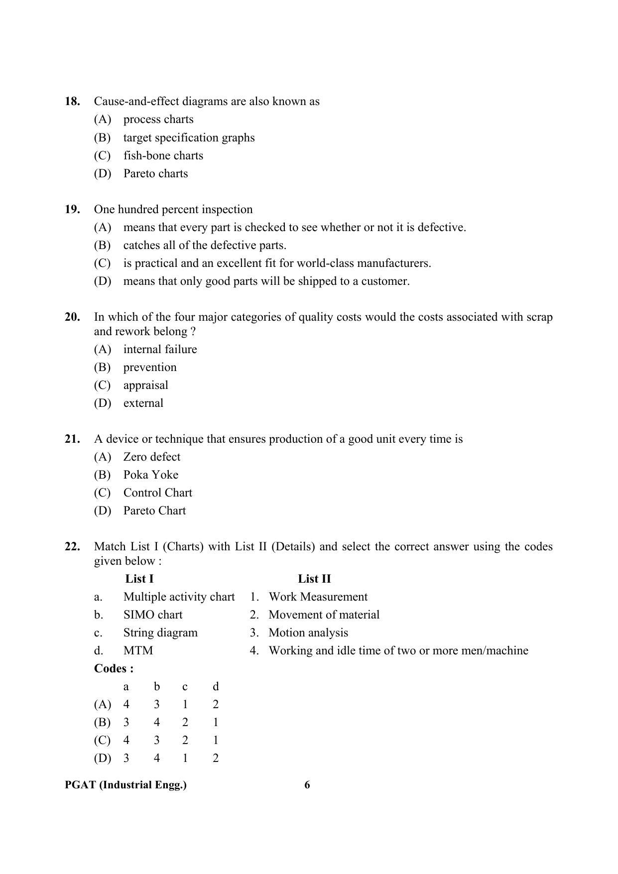 OJEE PGAT 2013 Industrial Engineering Question Paper - Page 5