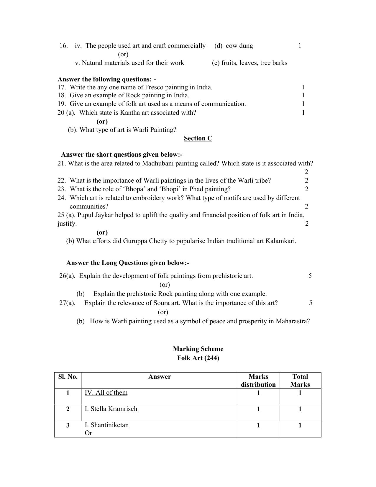 NIOS Class 10 Folk Art (244) Sample Paper - Page 4