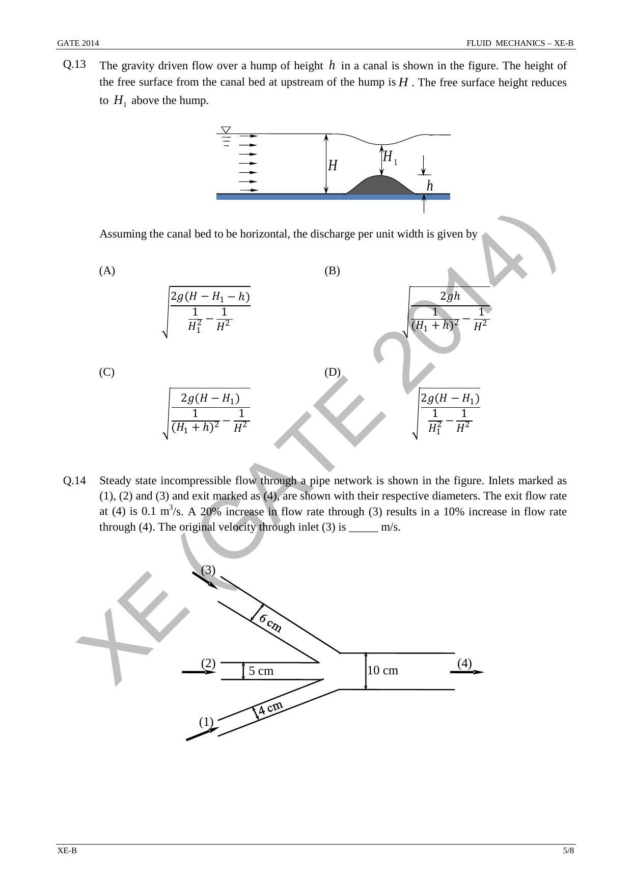 GATE 2014 Engineering Sciences (XE) Question Paper with Answer Key - Page 14