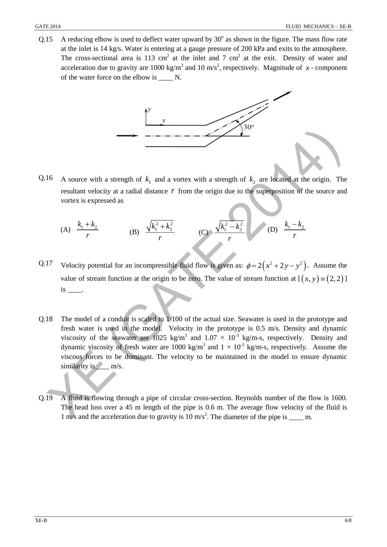 GATE 2014 Engineering Sciences (XE) Question Paper with Answer Key - Page 15