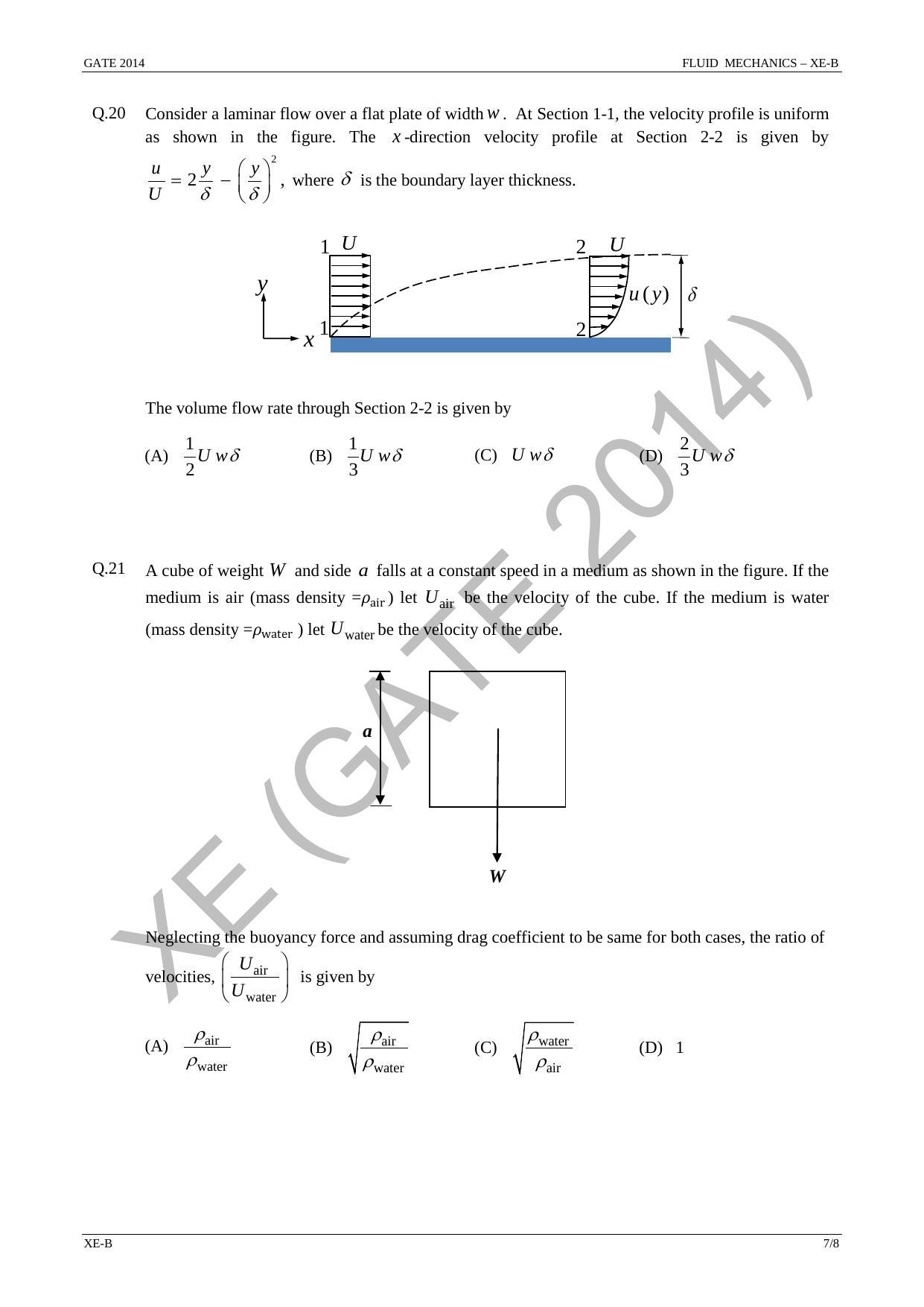 GATE 2014 Engineering Sciences (XE) Question Paper with Answer Key - Page 16