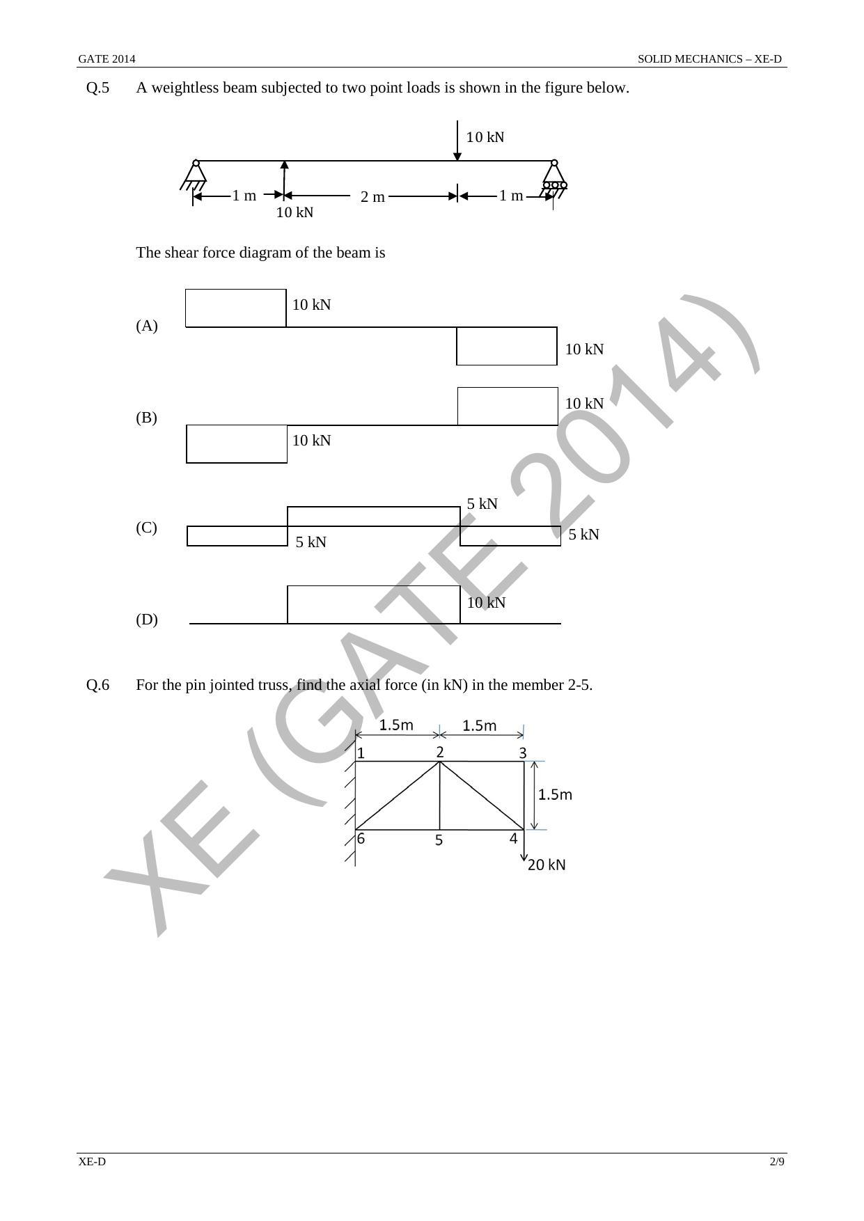 GATE 2014 Engineering Sciences (XE) Question Paper with Answer Key - Page 23