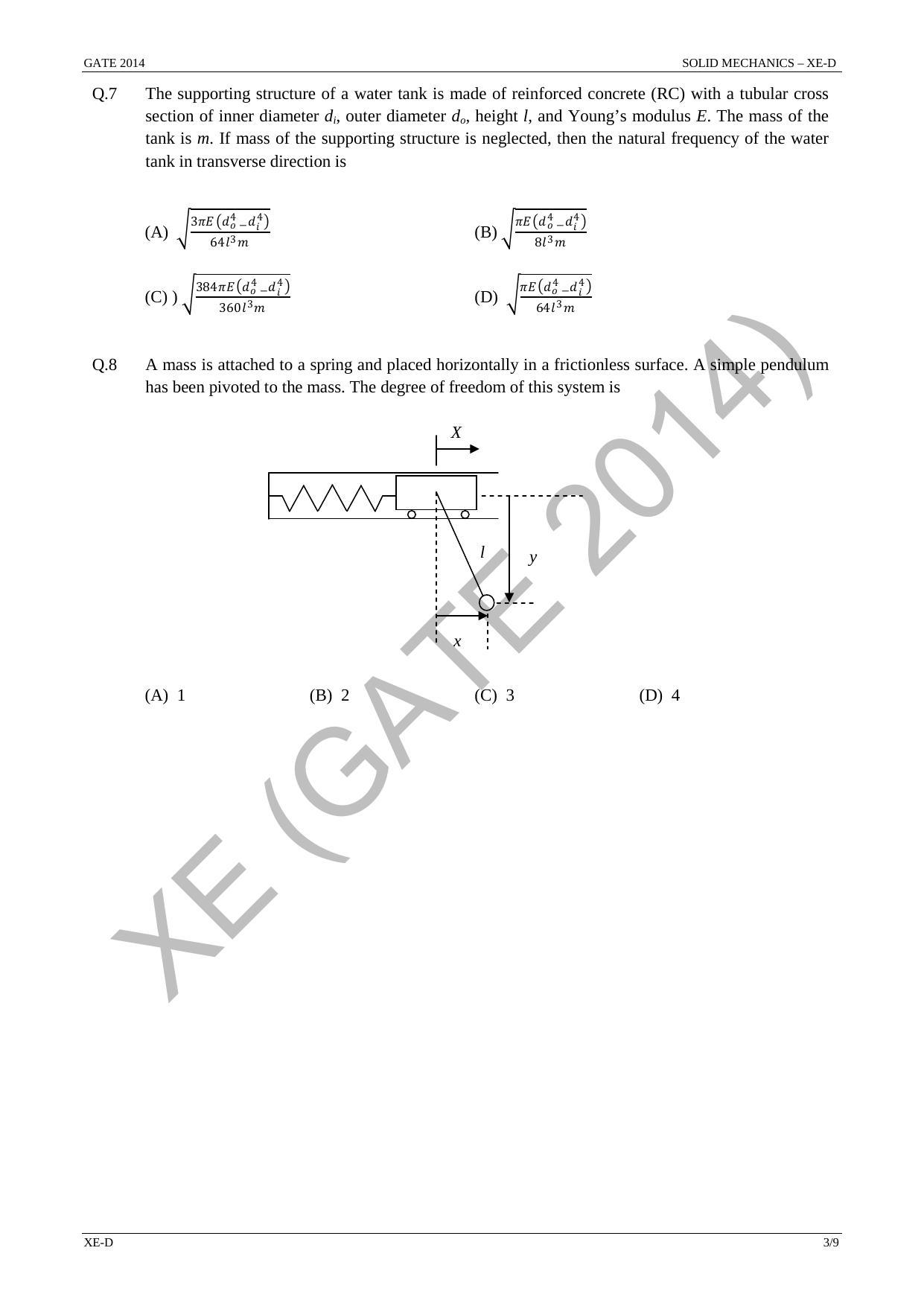 GATE 2014 Engineering Sciences (XE) Question Paper with Answer Key - Page 24