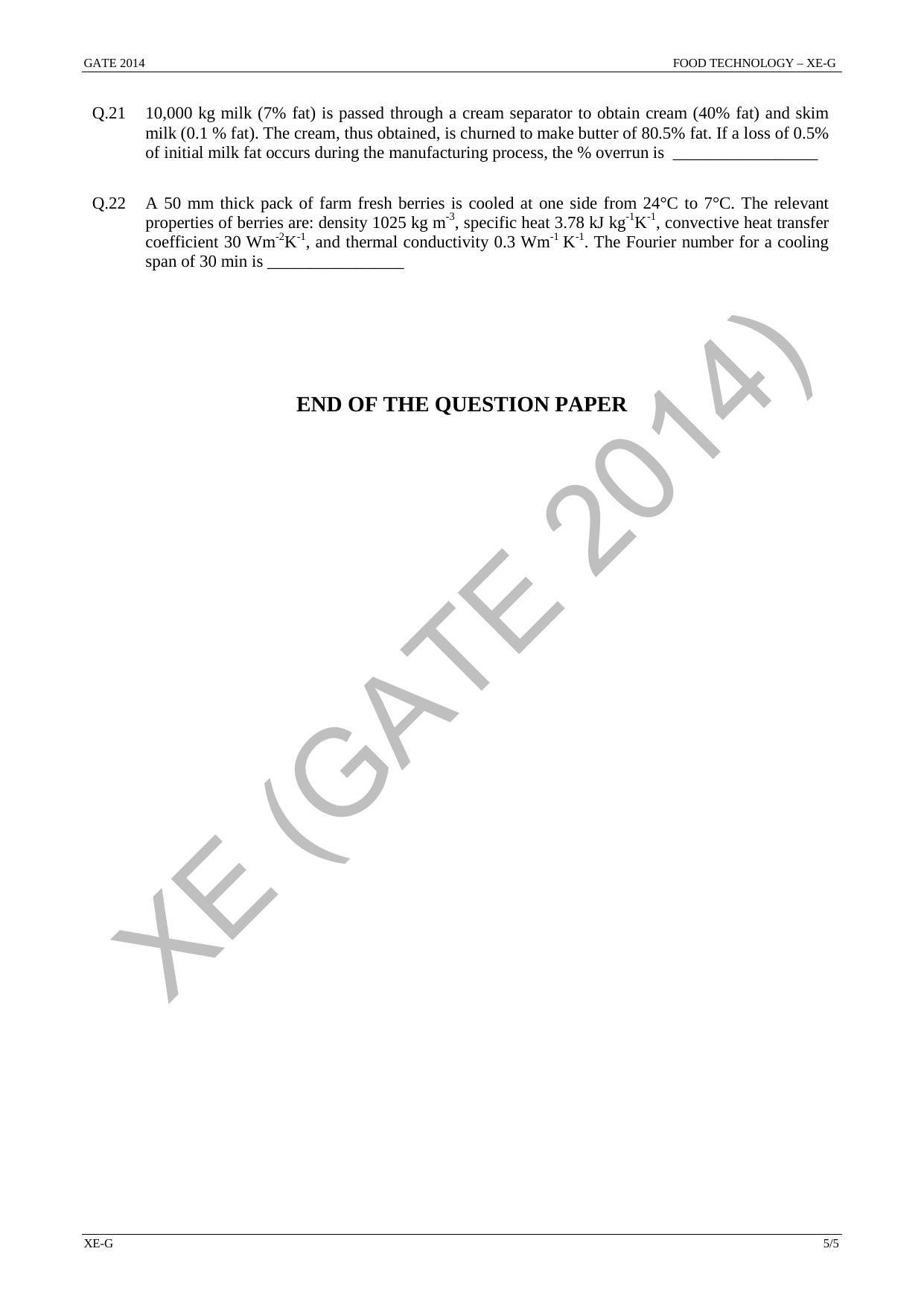 GATE 2014 Engineering Sciences (XE) Question Paper with Answer Key - Page 45