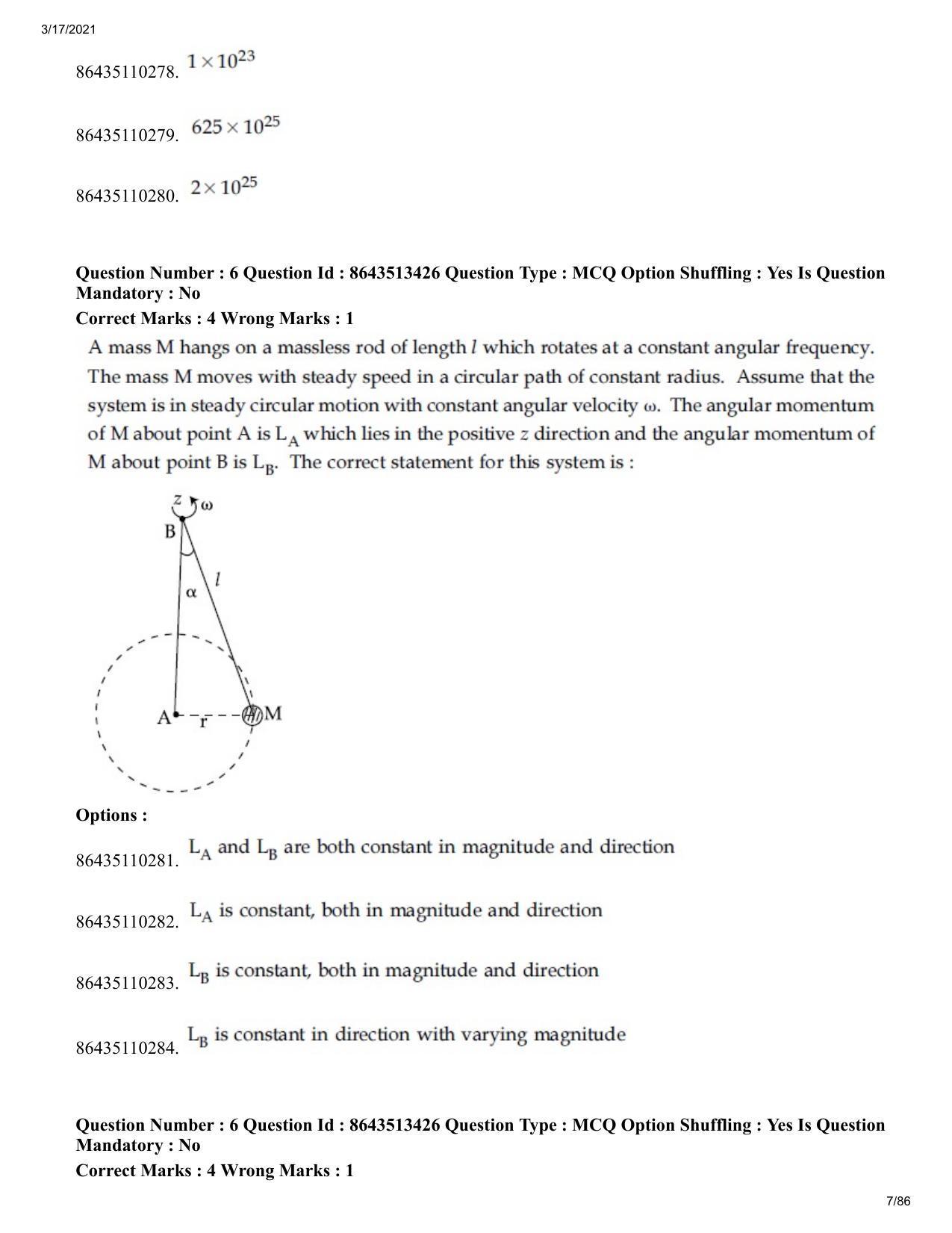 JEE Mains 2021: BTech EA (Shift 1) 17-03-2021 Question Paper - Page 7