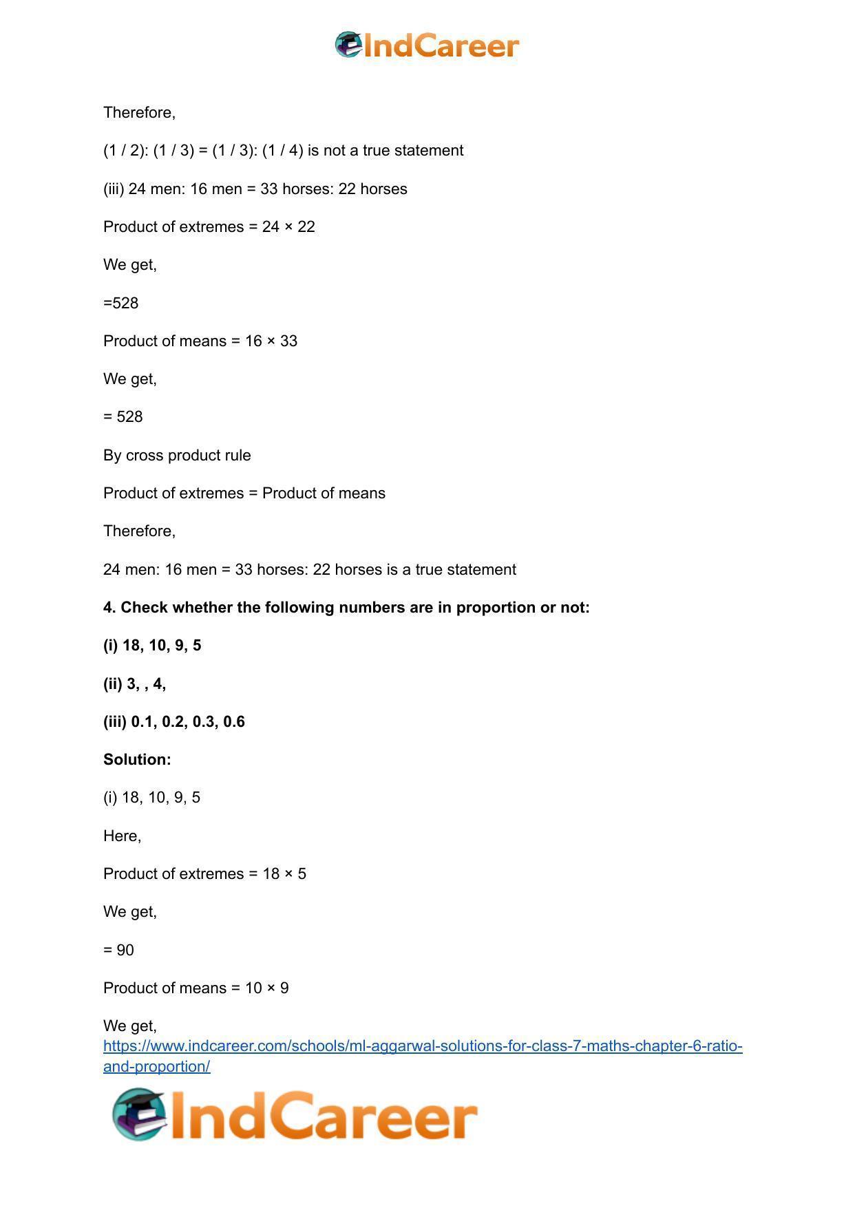 ML Aggarwal Solutions for Class 7 Maths Chapter 6- Ratio and Proportion - Page 7