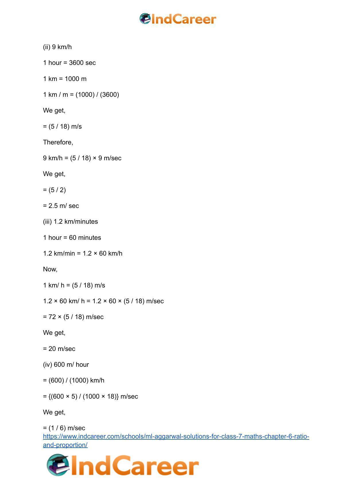 ML Aggarwal Solutions for Class 7 Maths Chapter 6- Ratio and Proportion - Page 11
