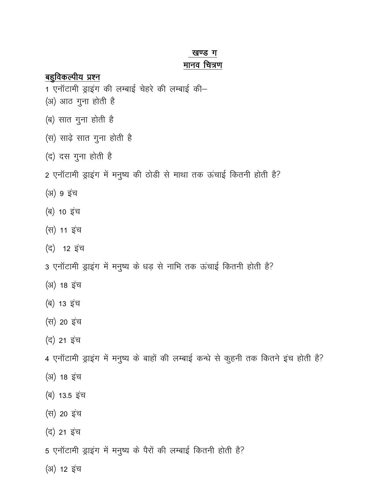 UP Board (UPMSP) Class 9 Art (drawing) Question Bank - Page 23