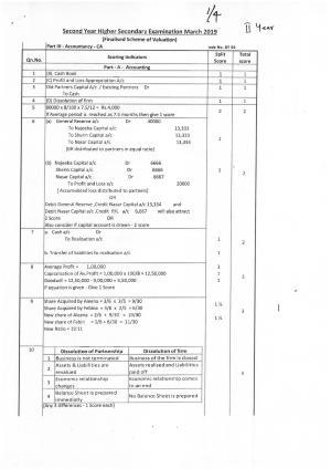 Kerala Plus Two 2019 Accountancy CA Answer Key