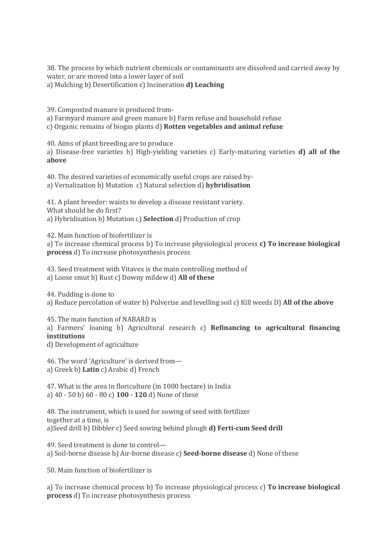 MCAER PG CET Horticulture MCQ Question Paper - Page 4