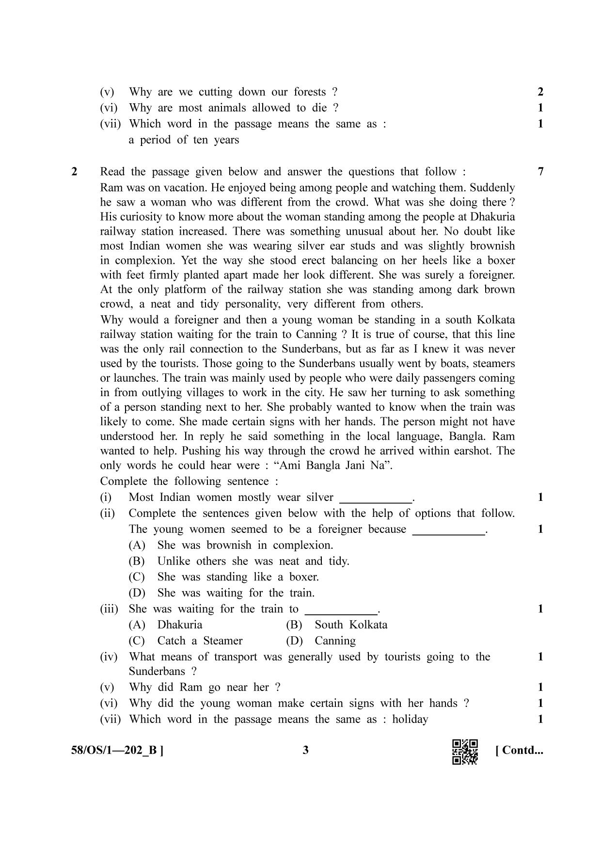 NIOS April 2019 Class 10 English (SET B) Question Paper - Page 3