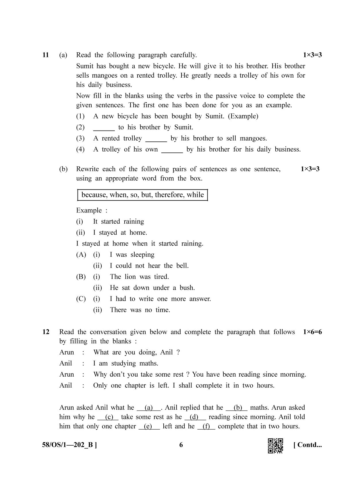 NIOS April 2019 Class 10 English (SET B) Question Paper - Page 6