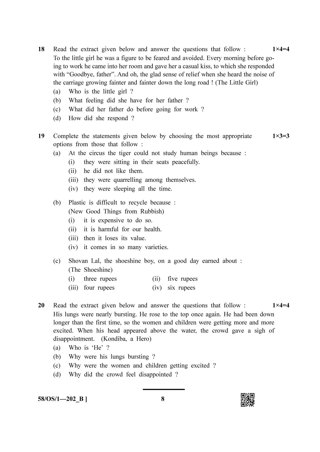 NIOS April 2019 Class 10 English (SET B) Question Paper - Page 8
