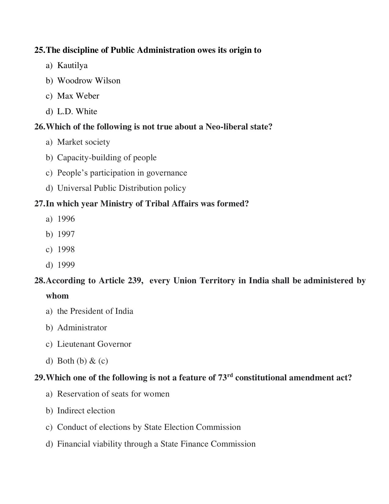 Odisha CPET 2021 PUBLIC ADMINISTRATION Question Paper - Page 6