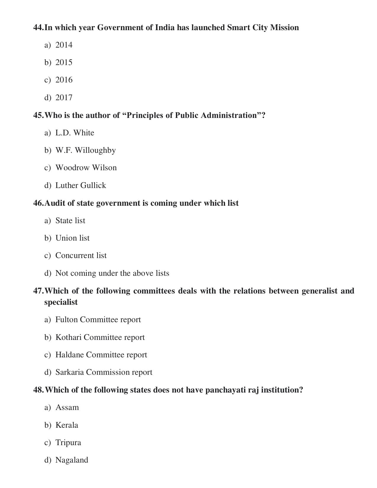 Odisha CPET 2021 PUBLIC ADMINISTRATION Question Paper - Page 10