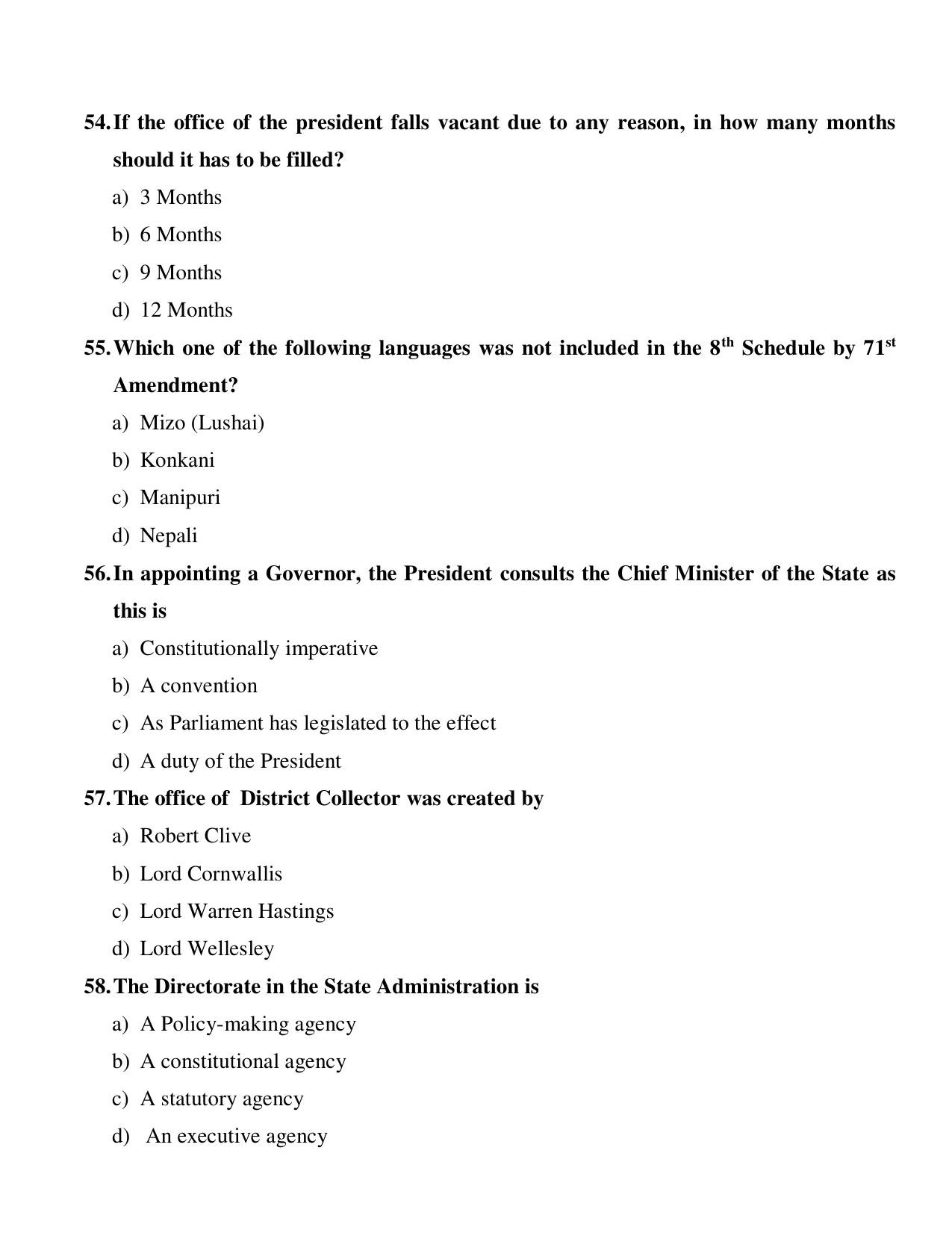 Odisha CPET 2021 PUBLIC ADMINISTRATION Question Paper - Page 12