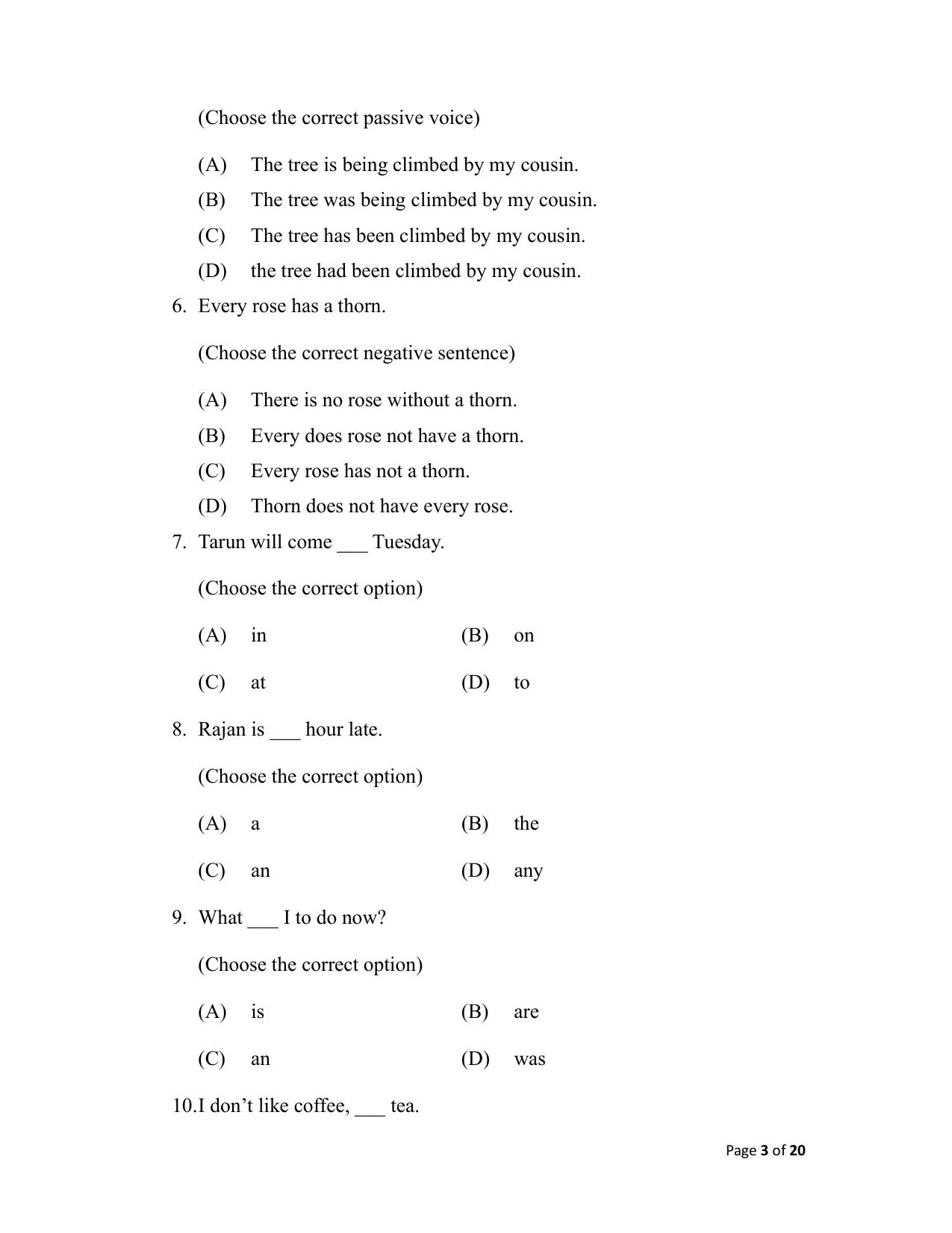 Bihar Board (BSEB) Class XII: 105/124/205/223 - ENGLISH 2025 Model Question Paper - Page 3