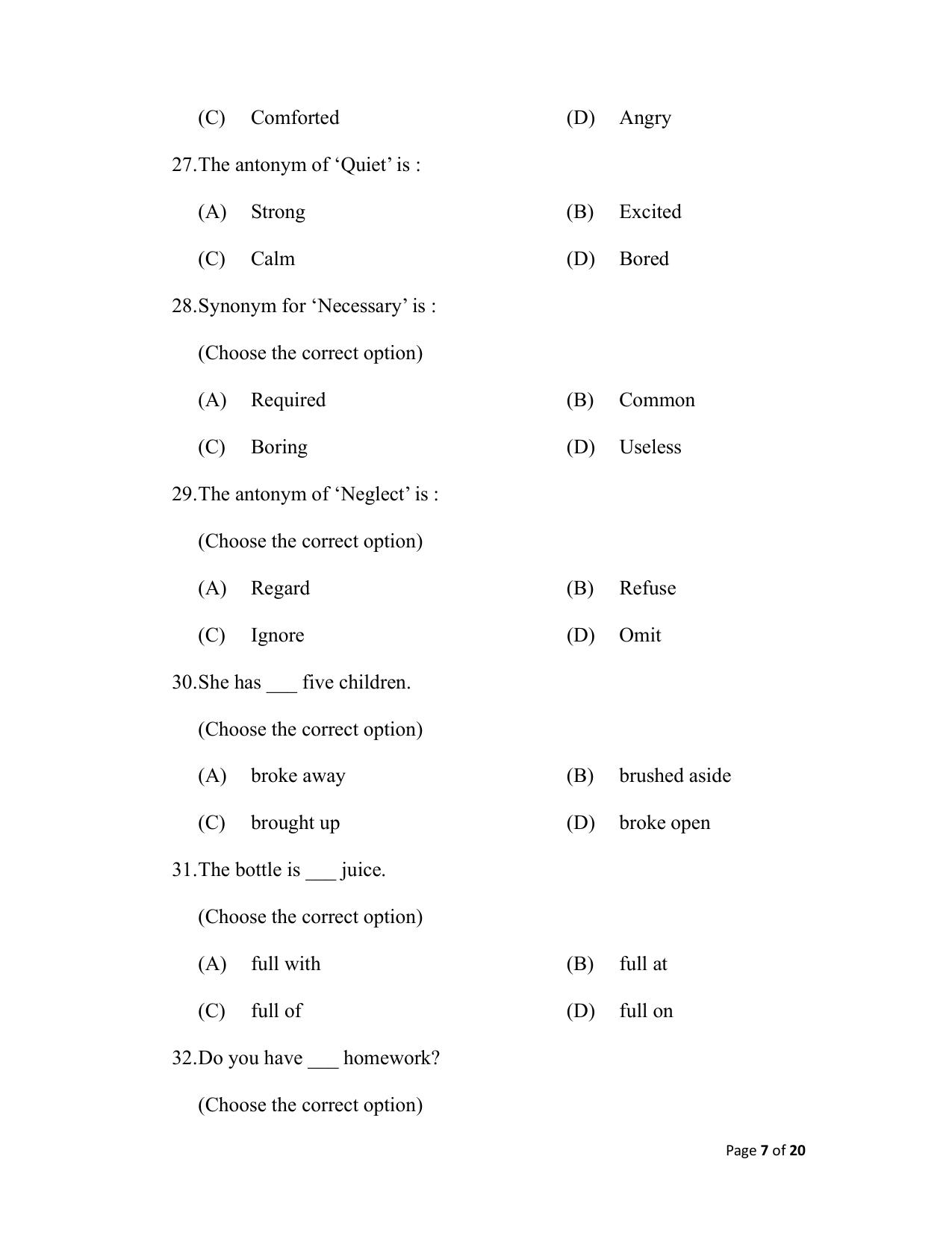 Bihar Board (BSEB) Class XII: 105/124/205/223 - ENGLISH 2025 Model Question Paper - Page 7