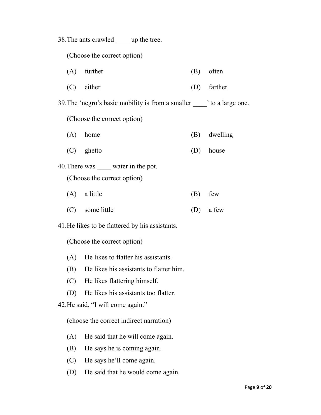 Bihar Board (BSEB) Class XII: 105/124/205/223 - ENGLISH 2025 Model Question Paper - Page 9
