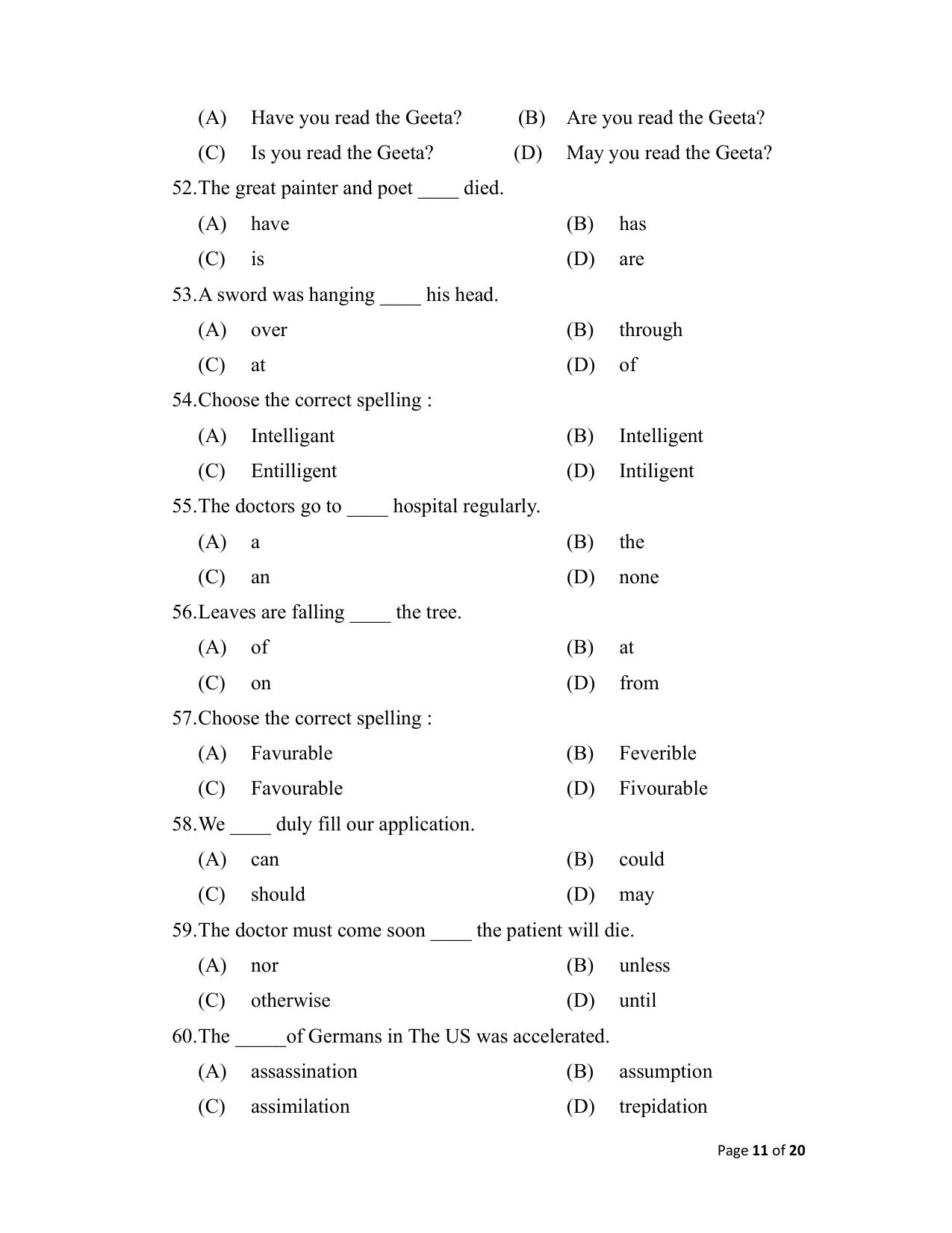 Bihar Board (BSEB) Class XII: 105/124/205/223 - ENGLISH 2025 Model Question Paper - Page 11