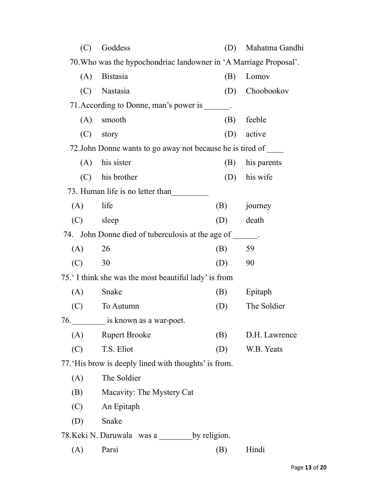 Bihar Board (BSEB) Class XII: 105/124/205/223 - ENGLISH 2025 Model Question Paper - Page 13