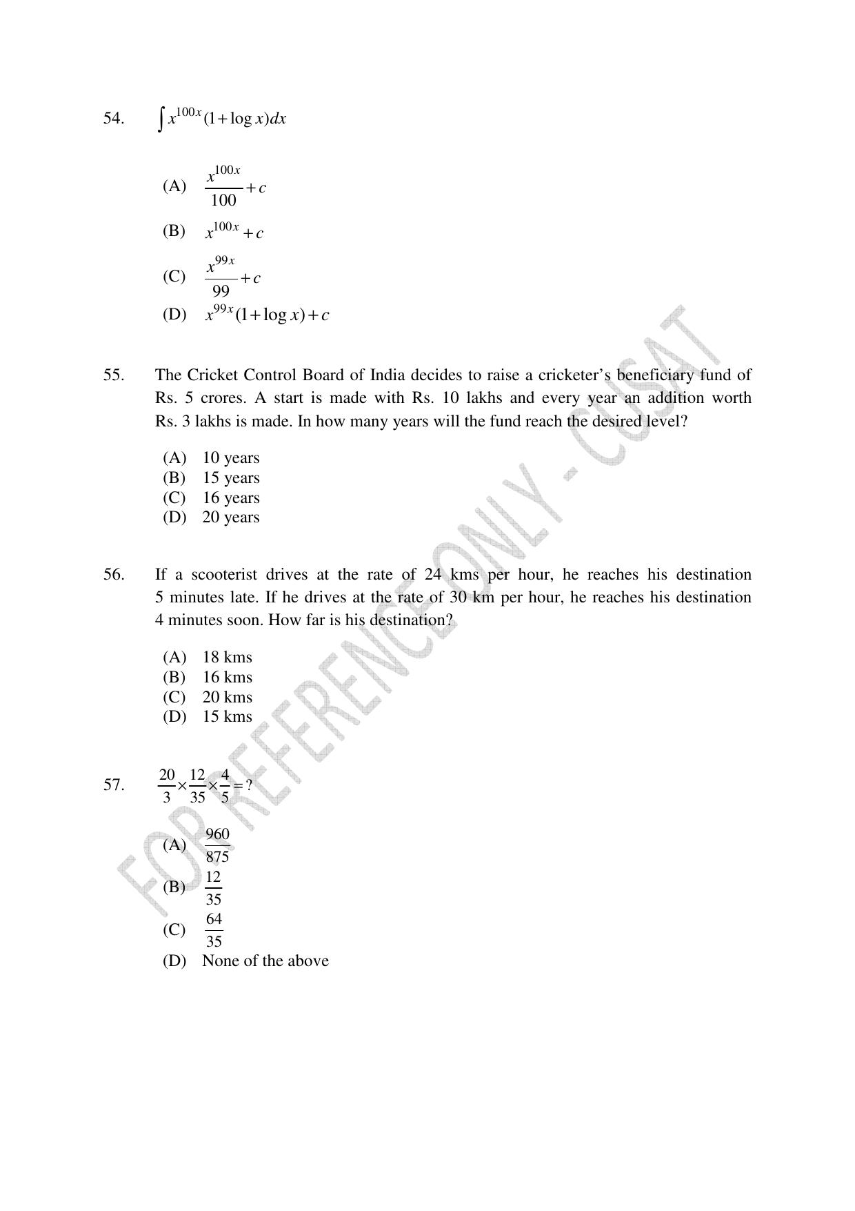 CUSAT CAT 2023 ECONOMETRICS Question Paper - Page 11