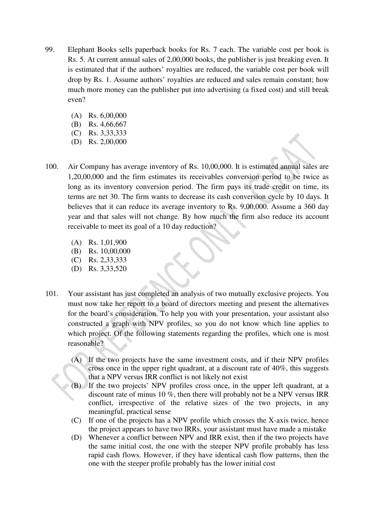 CUSAT CAT 2023 ECONOMETRICS Question Paper - Page 20