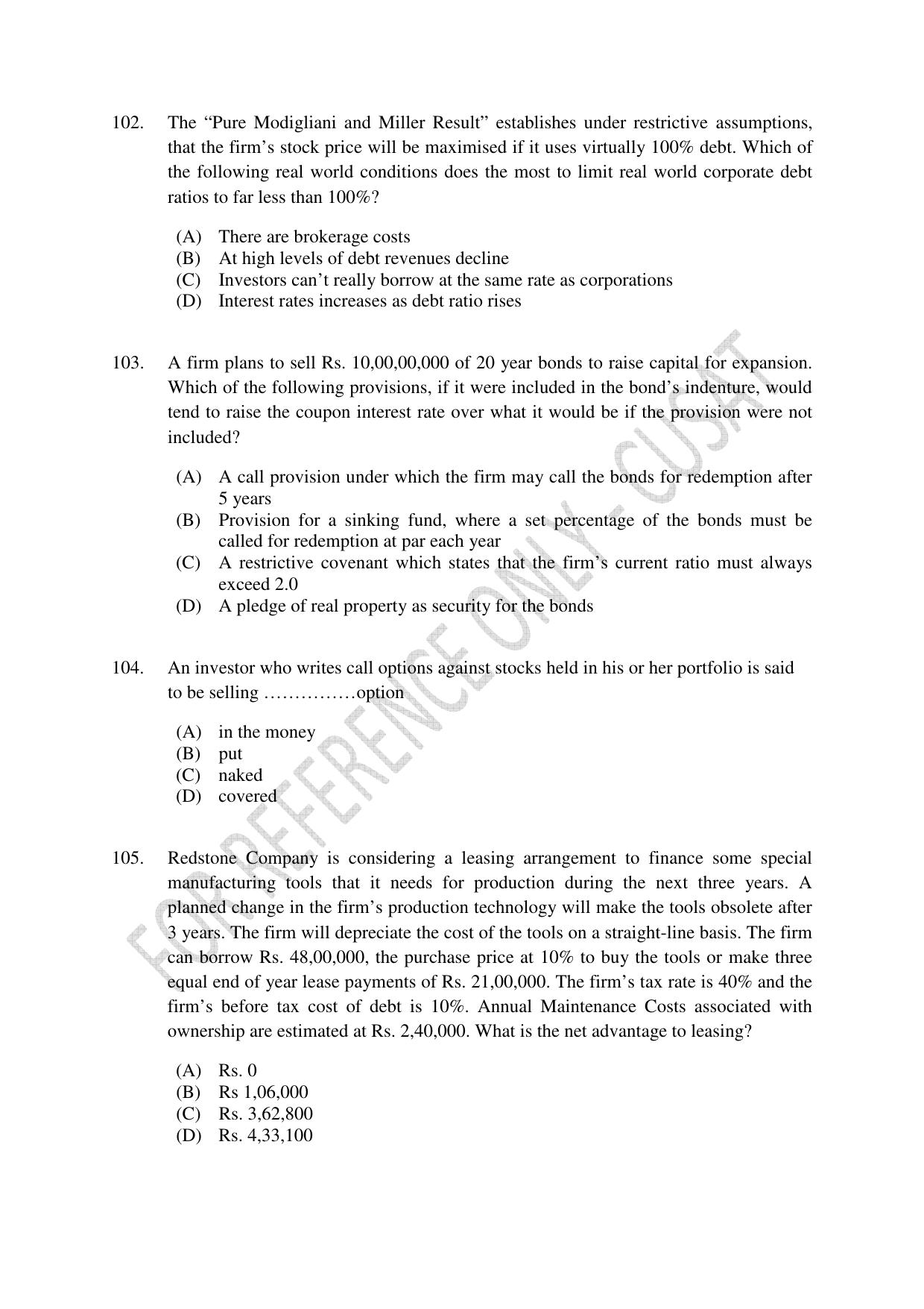 CUSAT CAT 2023 ECONOMETRICS Question Paper - Page 21