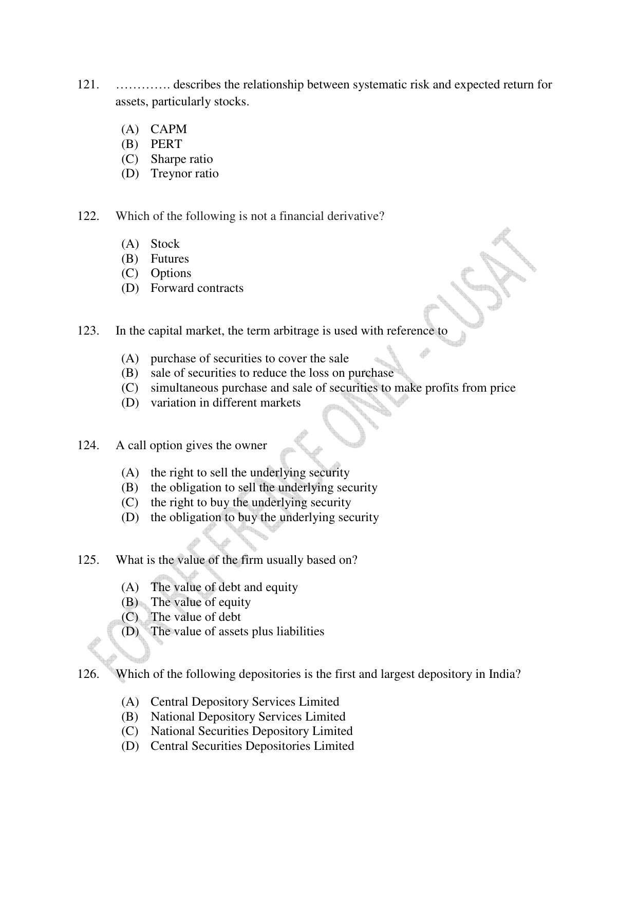 CUSAT CAT 2023 ECONOMETRICS Question Paper - Page 25