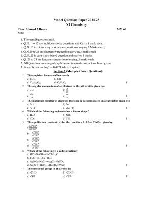 HPBOSE Class 11th Chemistry Sample Question Papers 2025