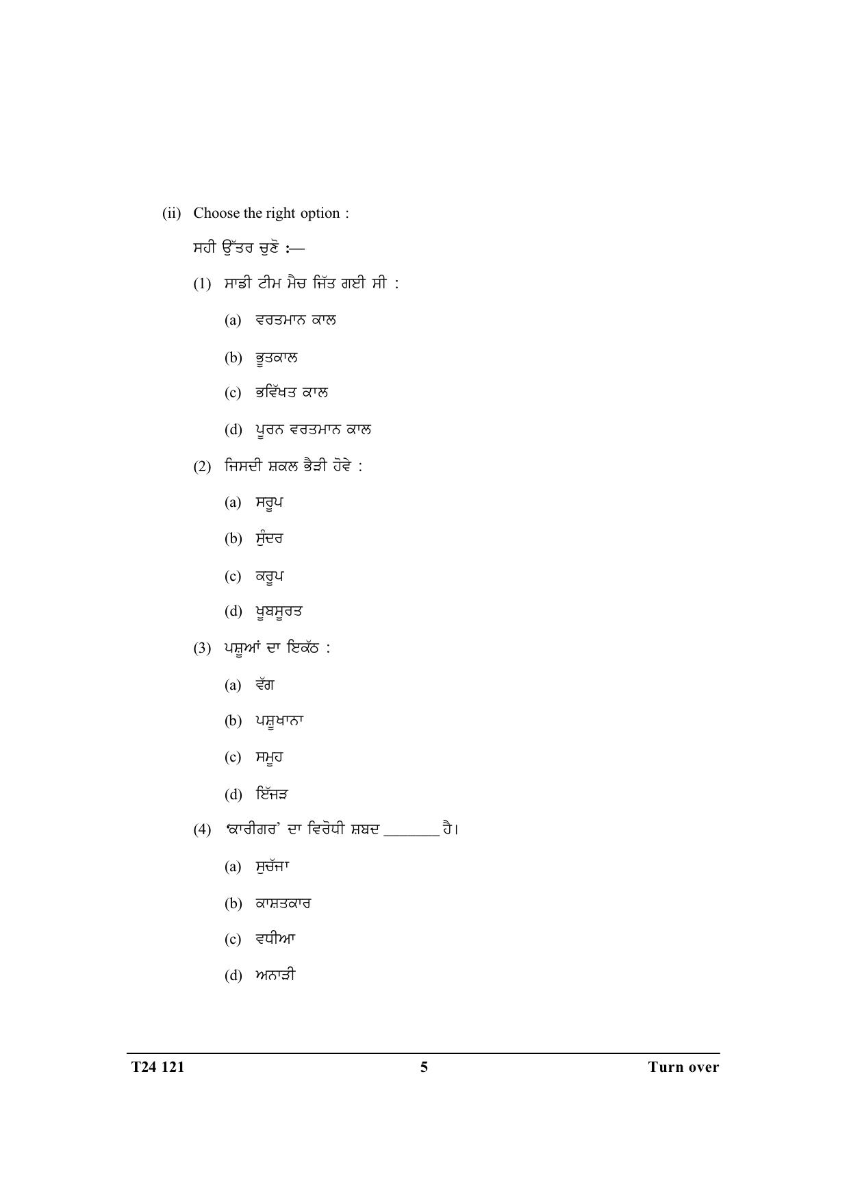 ICSE Class 10 Punjabi 2024 Question Paper - Page 5