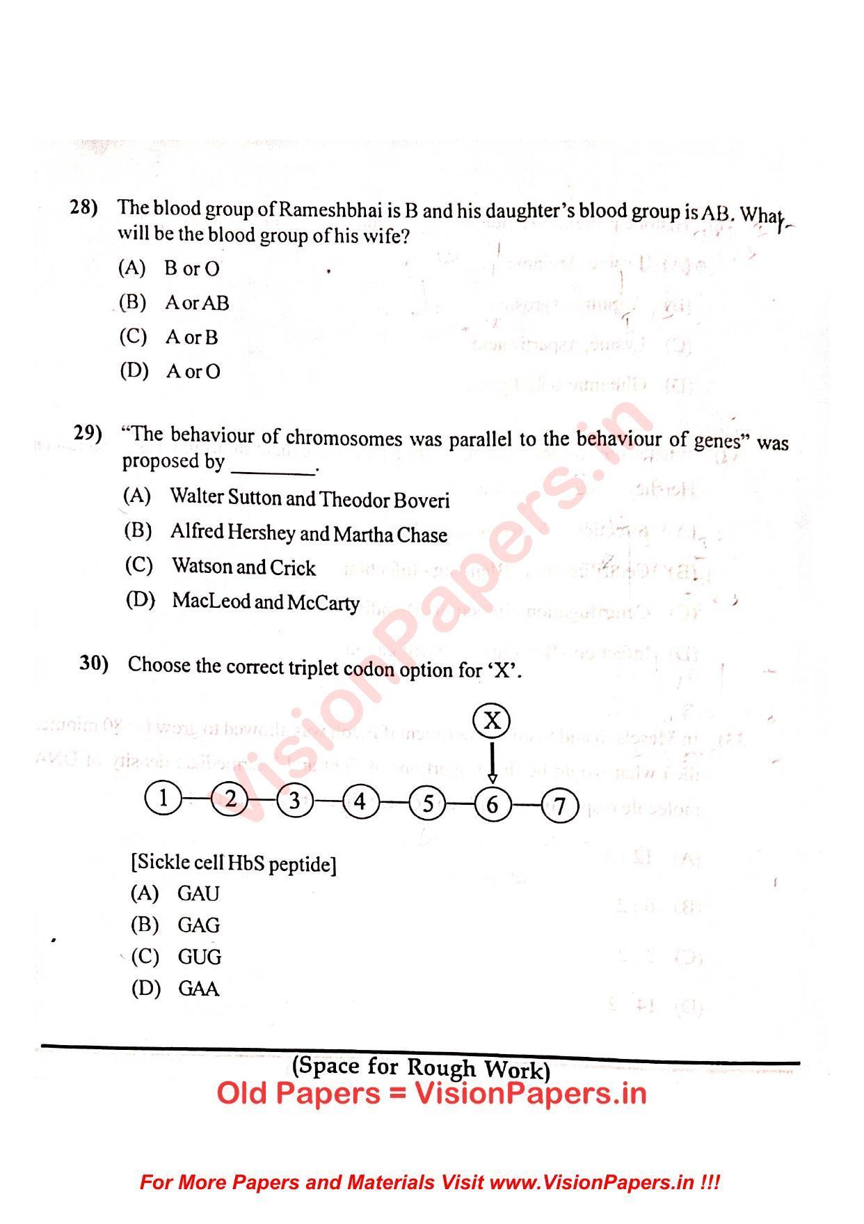 GUJCET Biology 2022 Question Paper - Page 9