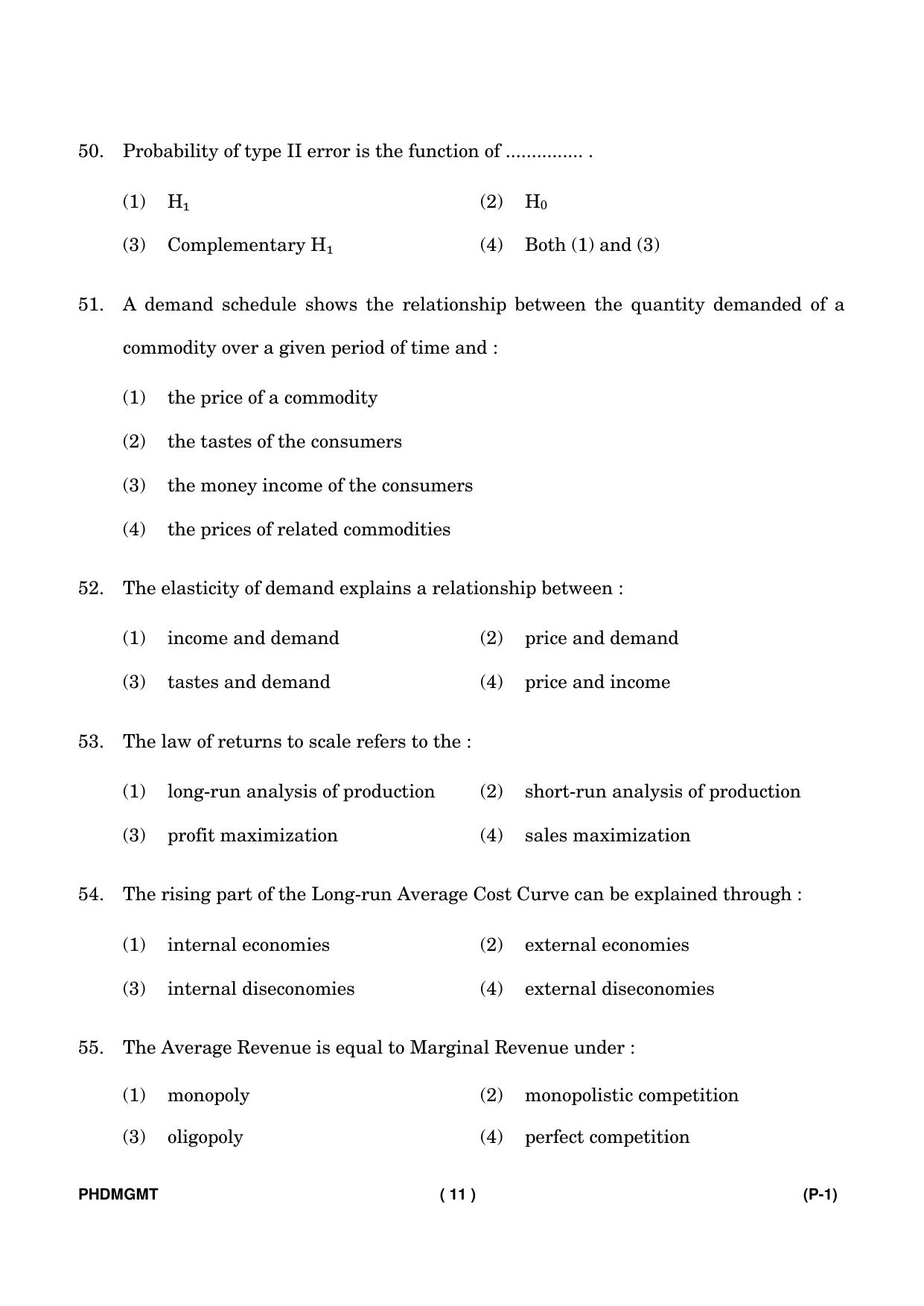 IGNOU PhD Entrance Test Ph. D. (Management) Entrance Test, July, 2023 Question Paper - Page 12