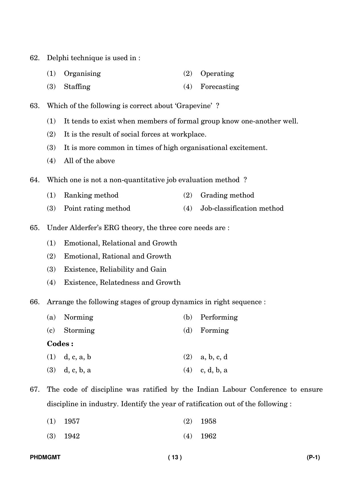 IGNOU PhD Entrance Test Ph. D. (Management) Entrance Test, July, 2023 Question Paper - Page 14