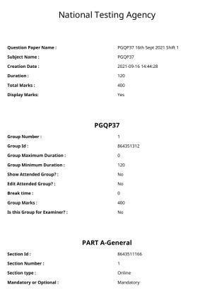 CUET PG 2021 PGQP37 Question Paper