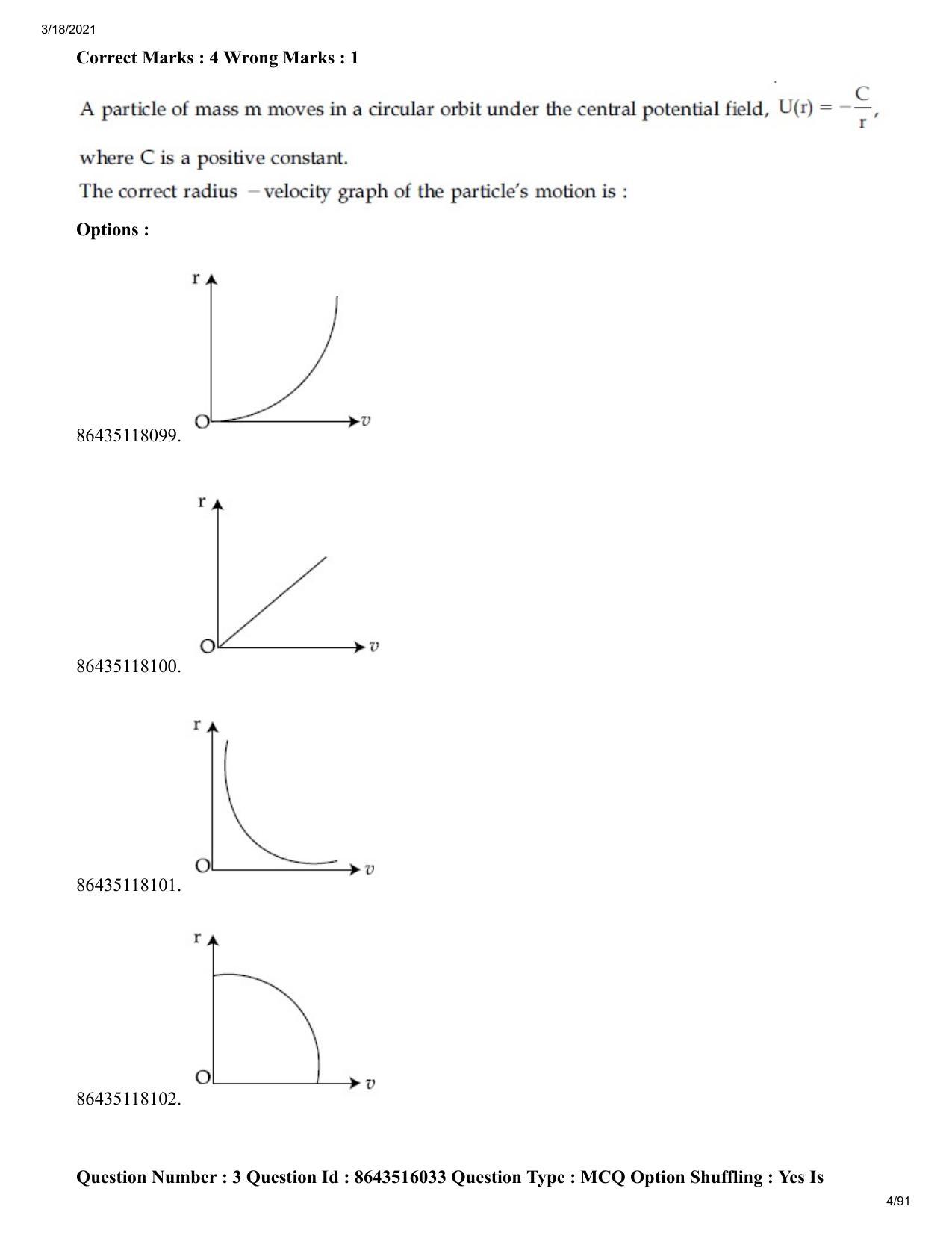 JEE Mains 2021: BTech EK (Shift 2) 18-03-2021 Question Paper - Page 4