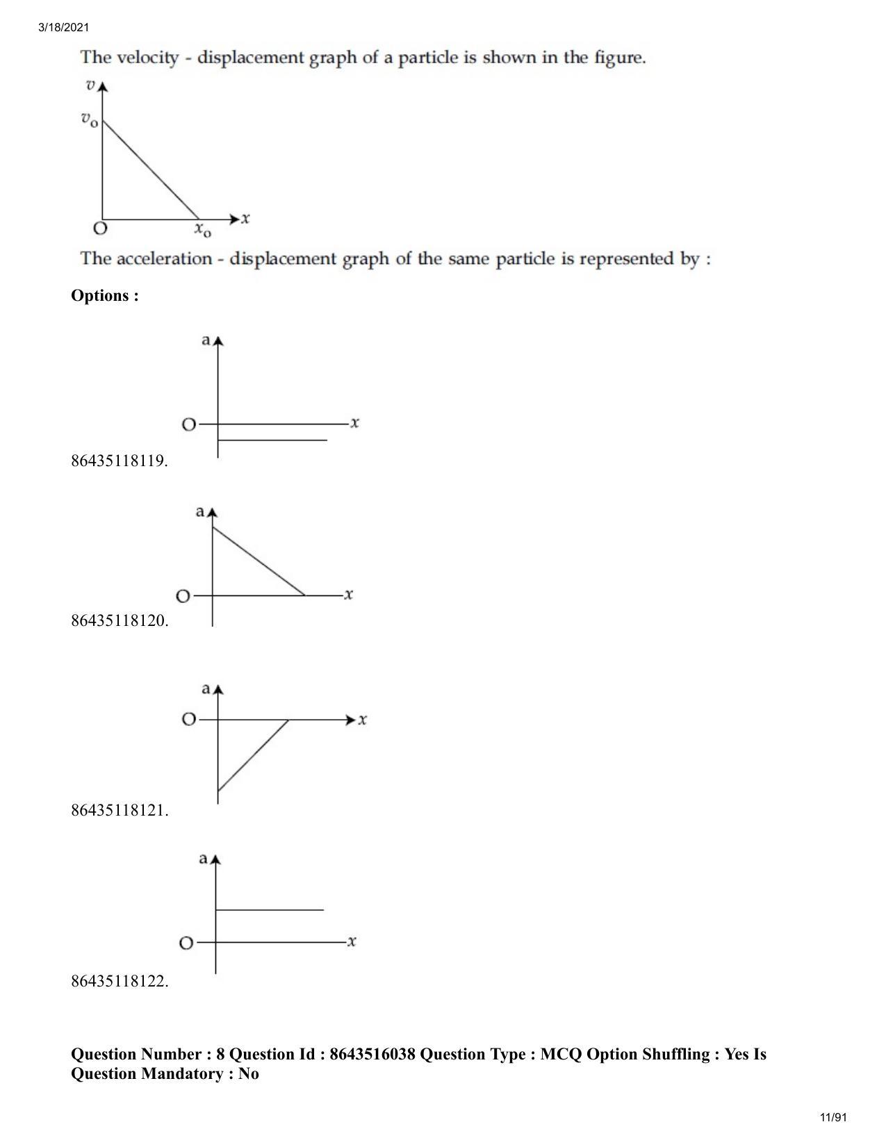 JEE Mains 2021: BTech EK (Shift 2) 18-03-2021 Question Paper - Page 11