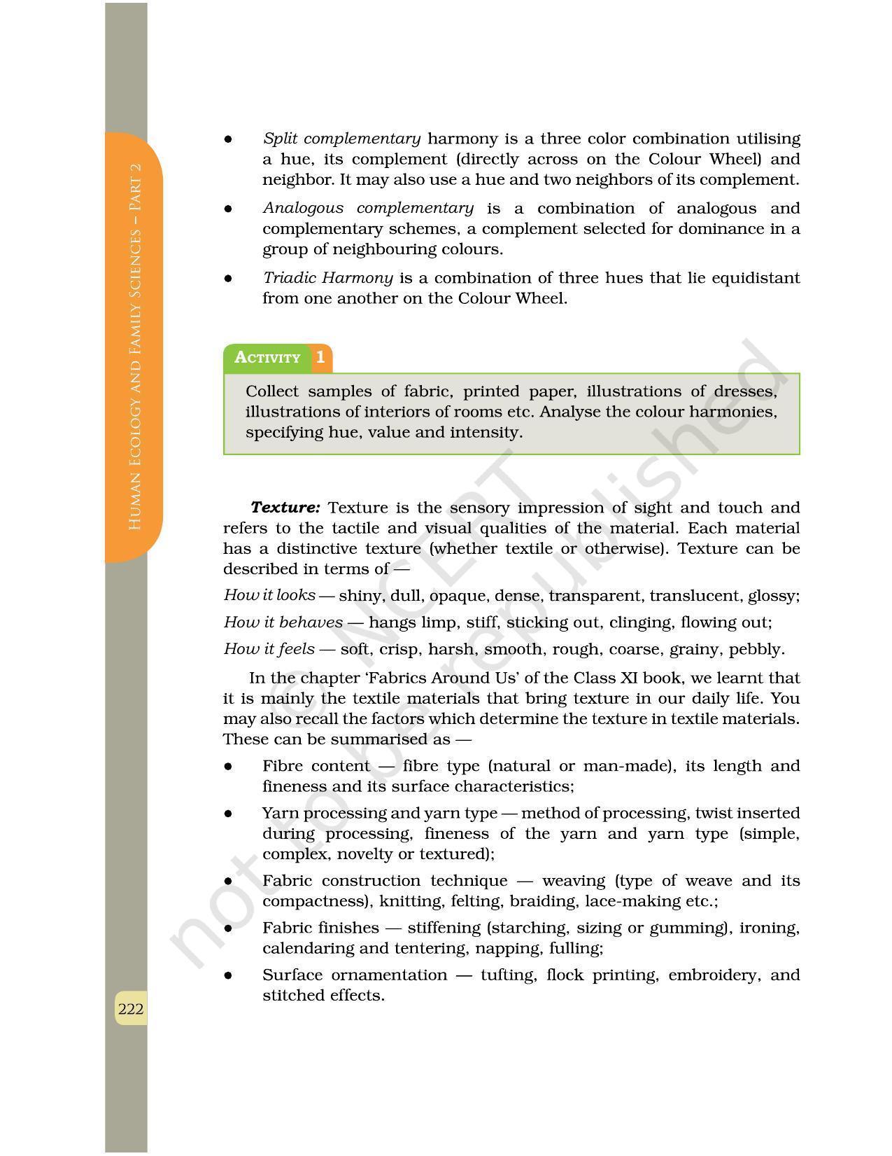 NCERT Book for Class 12 Home Science (Part -II) Chapter 11 Design for Fabric and Apparel - Page 12