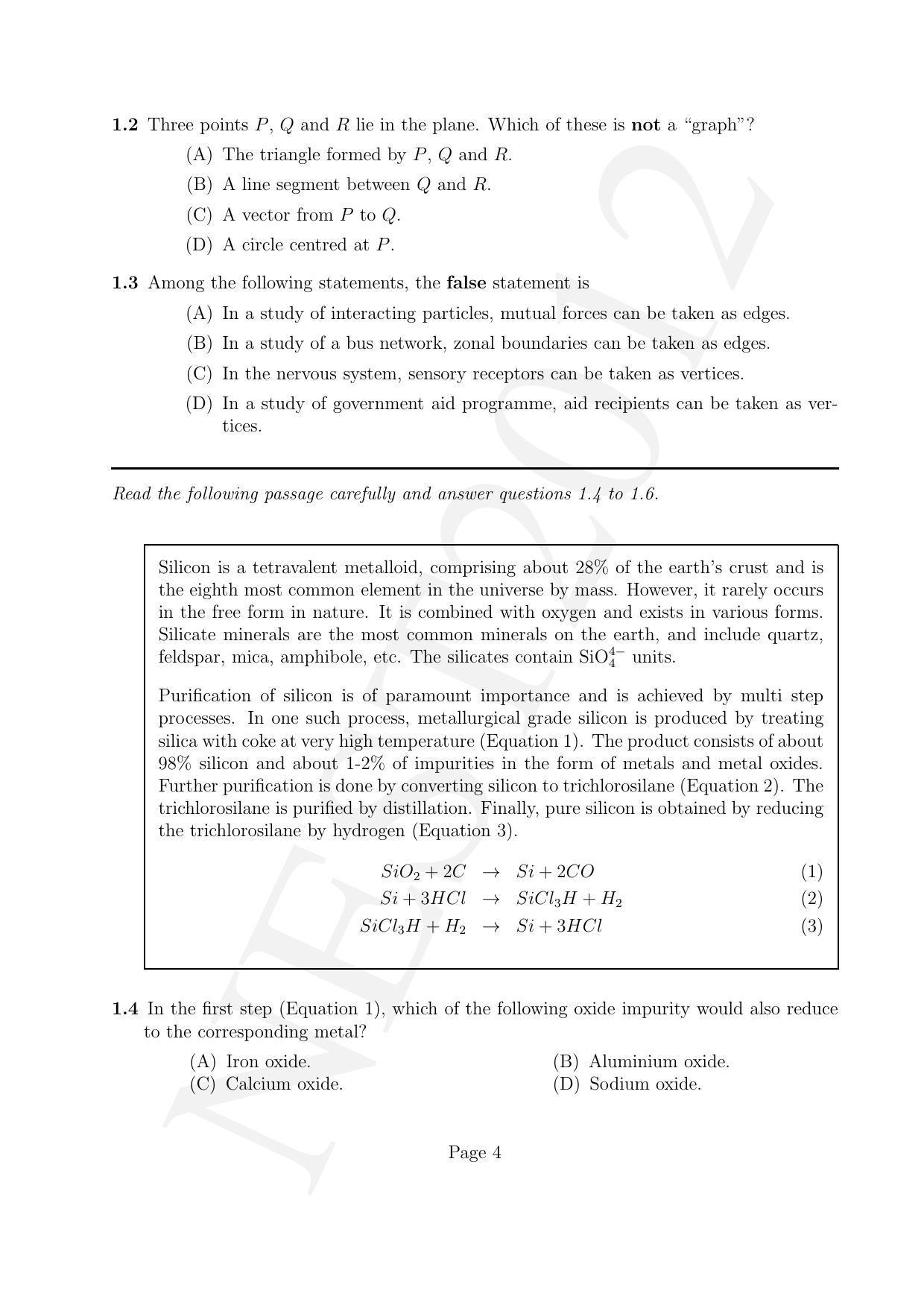 NEST 2012 Question Paper - Page 4