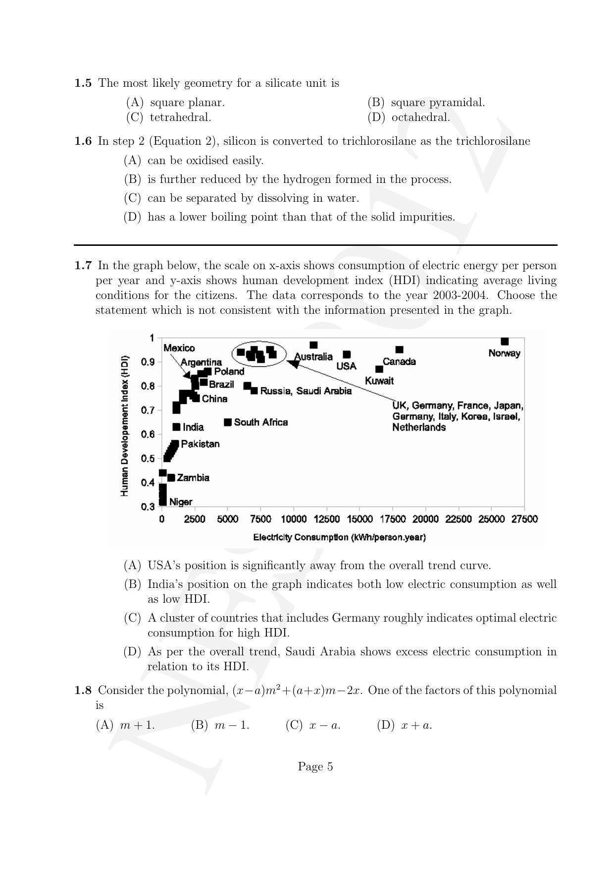 NEST 2012 Question Paper - Page 5