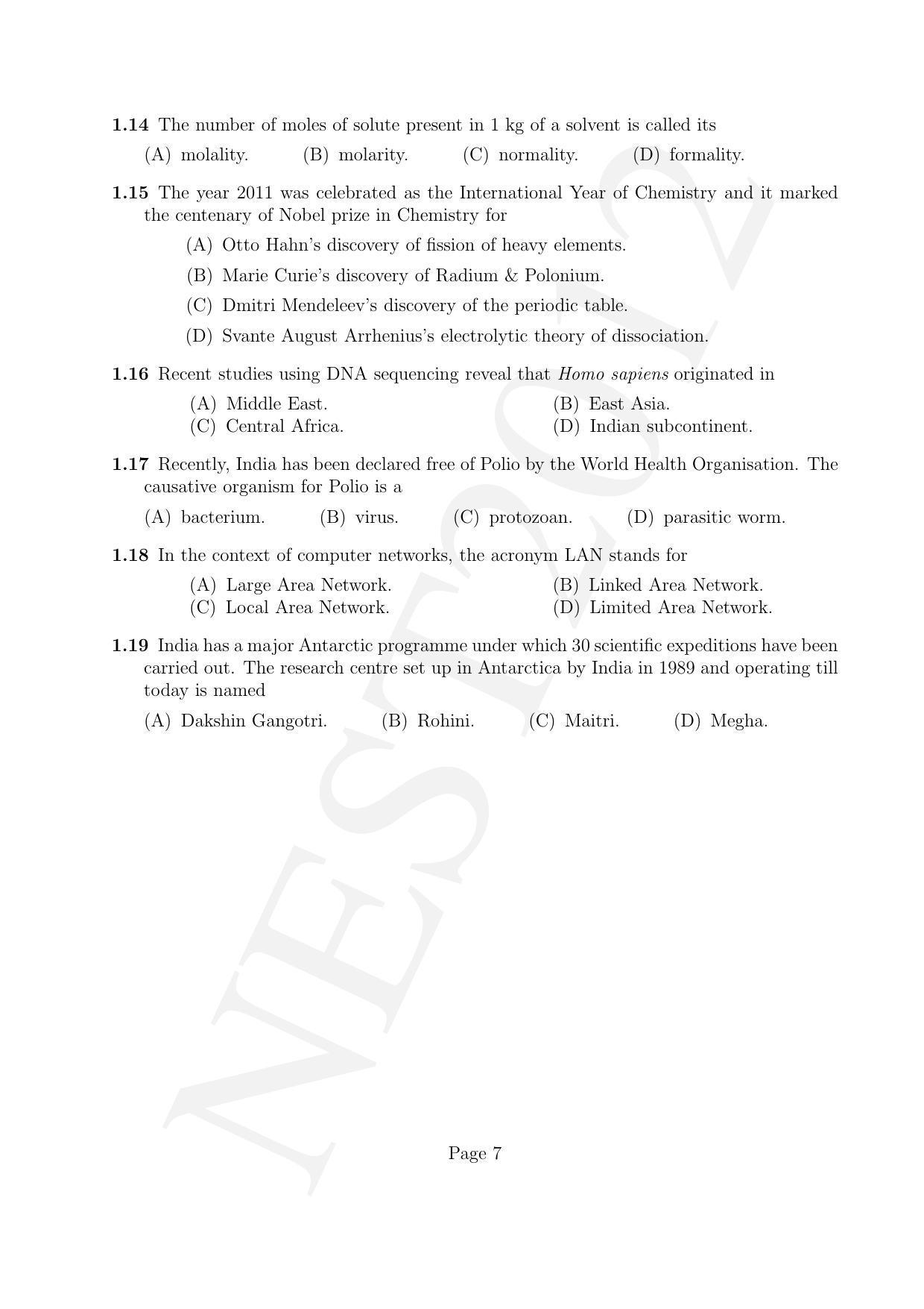 NEST 2012 Question Paper - Page 7