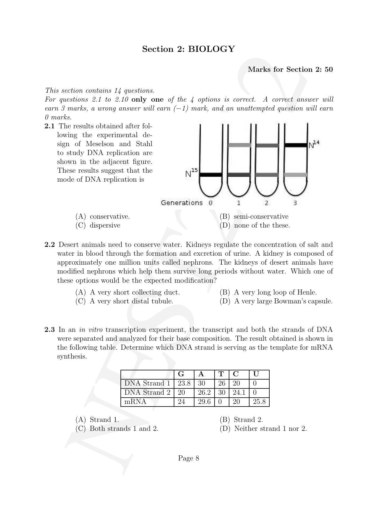 NEST 2012 Question Paper - Page 8